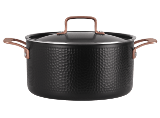 Gryta med lock 24 cm / 5,65 liter - Svart