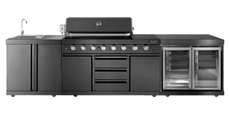 Black Collection - Fritstående udekøkken - Miami (Sort)