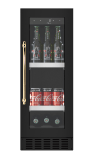 Unterbau-Bierkühlschrank - BeerServer 30 Anthracite Black - Messinggriff 