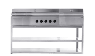 Nordic Line - Free-standing gas and charcoal grill - Stainless