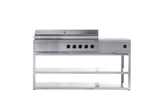 Nordic Line - Free-standing gas grill with 5 burners and side burner - Stainless