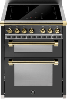 Ascot - Combi-Steam - Induktionskomfur 70 cm (2 ovne) (Antracite/Brass)