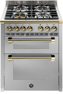 Ascot - Combi-Steam - Gasspis 70 cm (2 ugnar) (Rostfri/Mässing)