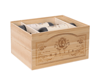 Coffret à vin bois - 6 bouteilles