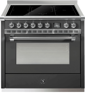 Ascot - Combi-steam - Induktionsspis 90 cm (1 ugn) (Antracite/Chrome