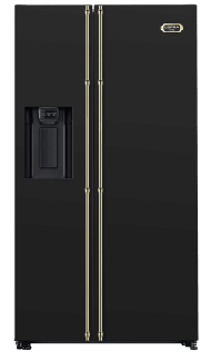 (Outlet) - Dolce Vita Kylskåp (Svart/Mässing) - 90 cm