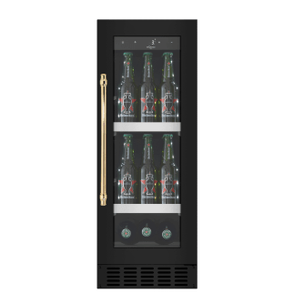 Built-in beer fridge - BeerServer 30 Anthracite Black - Brass Handle