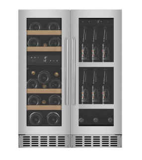 Kombinasjonspakke med vin- og ølskap, 60 Stainless
