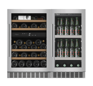 Kombinasjonspakke med vin- og ølskap 90 Stainless