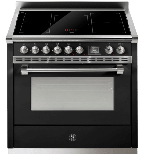 Ascot - Combi-Steam - Induksjonskomfyr 90 cm (1 ovn) (Nero/Chrome)