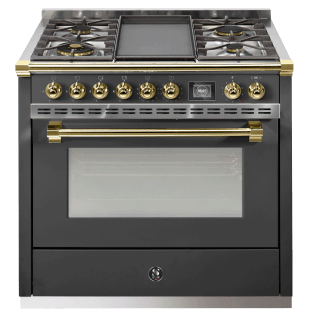 Ascot - Combi-steam - Gasspis 90 cm (1 ugn) (Antracite/Brass) + BBQ