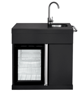 (Outlet) - Pure - Modul med kjøleskap, oppvaskbenk og oppbevaringsskap - Svart