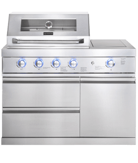 (Outlet) - Pure - Fristående gasolgrill med 4 brännare och infraröd sidobrännare - Rostfri