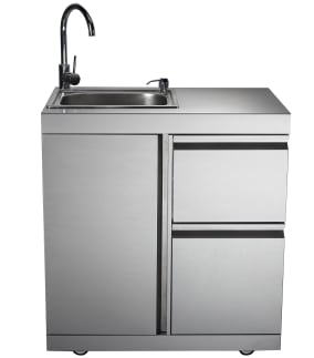 (Outlet) - Stainless Collection - Modul med diskbänk och förvaringsskåp