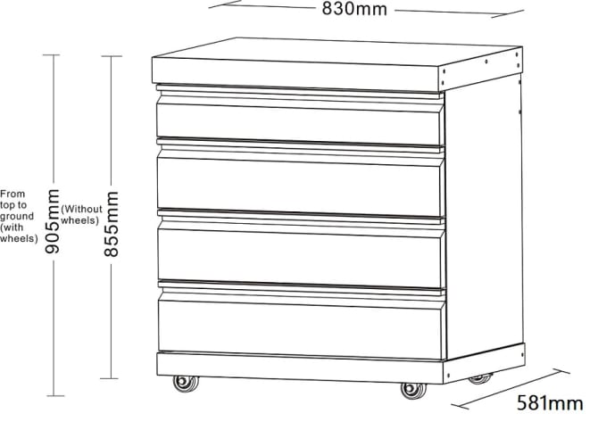 black-collection-modul-med-4-skuffer