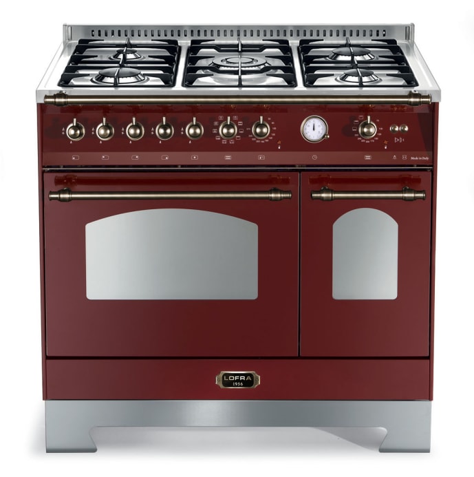 piano-de-cuisson-dolce-vita-90-cm-2-fours-rouge-bordeaux-bronze-gaz
