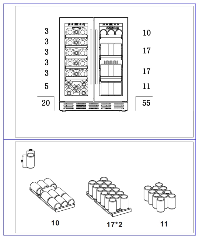 wein-und-bierkuhlschrank-einbau-arctic-collection-60-duo-fullglass-black