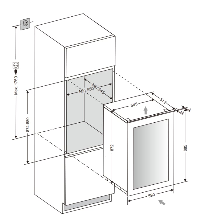 integrerbart-vinkoleskab-winekeeper-49d-fullglass-black