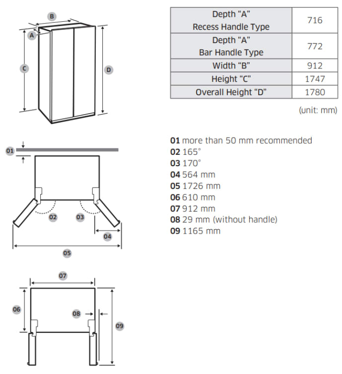 dolce-vita-kjoleskap-svart-krom-90-cm