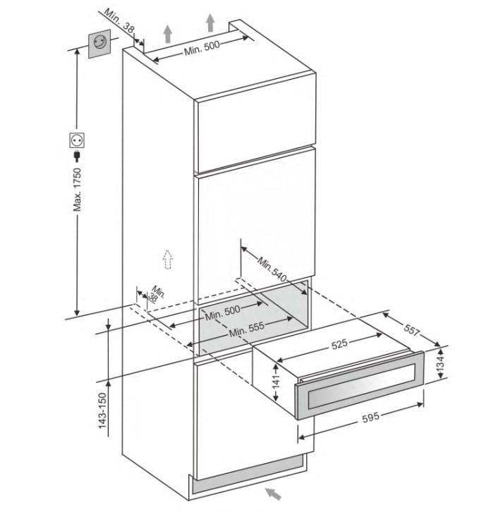 integrert-vinskap-winekeeper-exclusive-5s-fullglass-black-push-pull
