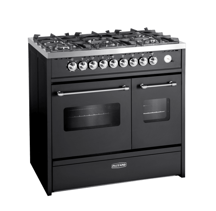 cuore-90-cm-2-backofen-schwarz-geburstetes-messing-gasherd