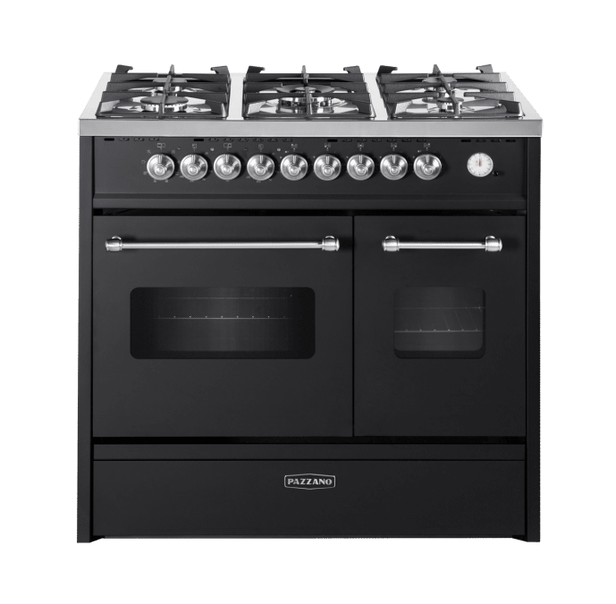 cuore-90-cm-2-backofen-schwarz-geburstetes-messing-gasherd