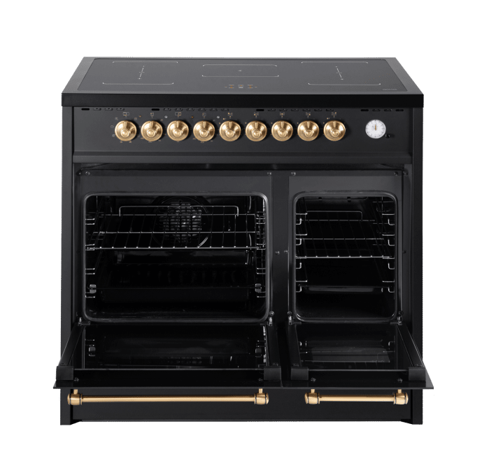 cuore-piano-de-cuisson-a-induction-90-cm-2-fours-noir-laiton-brosse