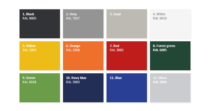 Choose from the following colours