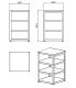 Nordic Line - Module d'angle avec plan de travail 60 cm (Inox)
