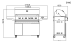 Free-standing gas grill with 6 burners and a side burner 