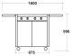 Green - Fritstående Gasgrill Venedig 90 cm