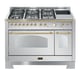 Dolce Vita - Komfur med kombinationskogeplade120 cm (2 ovne) (Rustfri/Messing) 