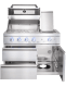 Pure - Frittstående gassgrill med 4 brennere og infrarød sidebrenner - Rustfri