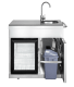 Pure - Module met koelkast, aanrecht en opbergkast - RVS