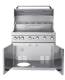 Stainless Collection - Frittstående gassgrill med 6 brennere, infravarme og sidebord