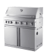 Stainless Collection - Frittstående gassgrill med 6 brennere, infravarme og sidebord