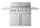 Stainless Collection - Frittstående gassgrill med 6 brennere, infravarme og sidebord