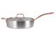 Traktörpanna med lock 28 cm - Rostfri 