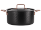 Gryte med lokk 24 cm / 5,65 liter - Svart