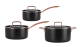 Batterie de casseroles 3 pièces - Noir
