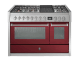 Genesi - Combi-steam - Gasspis 120 cm (2 ugnar) (Bordeaux) + BBQ