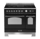 Dolce Vita - Keramisk komfyr 90 cm (2 ovner) (Svart/Krom) 