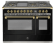 Ascot - Combi-steam - Gasspis 120 cm (2 ugnar) (Nero/Brass) + BBQ