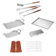 Stainless Collection - Freistehender Gasgrill mit 4 Brennern und Infrarotbrenner - Inkl. Zubehörpaket