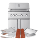 Stainless Collection - Freistehender Gasgrill mit 4 Brennern und Infrarotbrenner - Inkl. Zubehörpaket