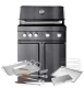 Black Collection - Freistehender Gasgrill mit 4 Brennern und Infrarotbrenner - Inkl. Zubehörpaket