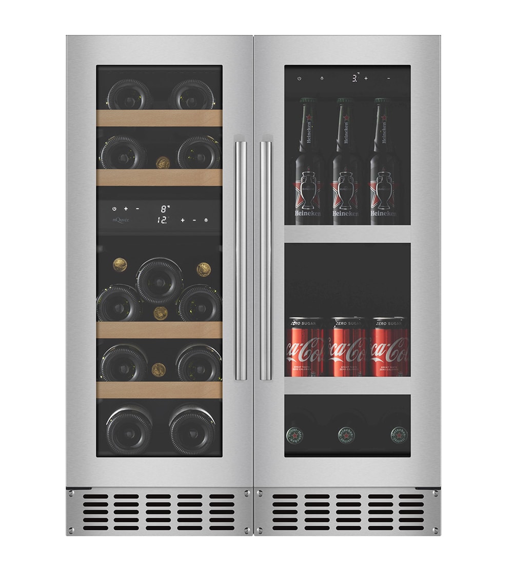 Combined wine and beer fridge