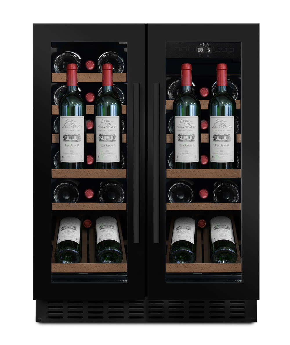 Under counter wine cooler WineCave 60D2 Anthracite Black Presentation shelf