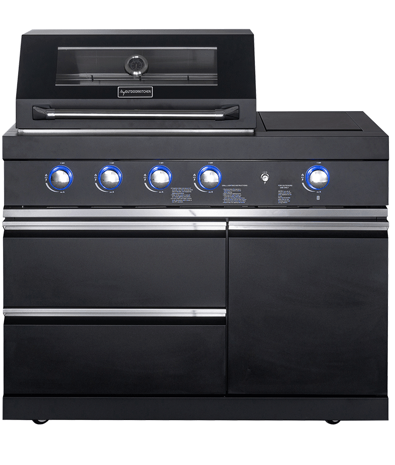 Pure Free-standing gas grill with burners and infrared side