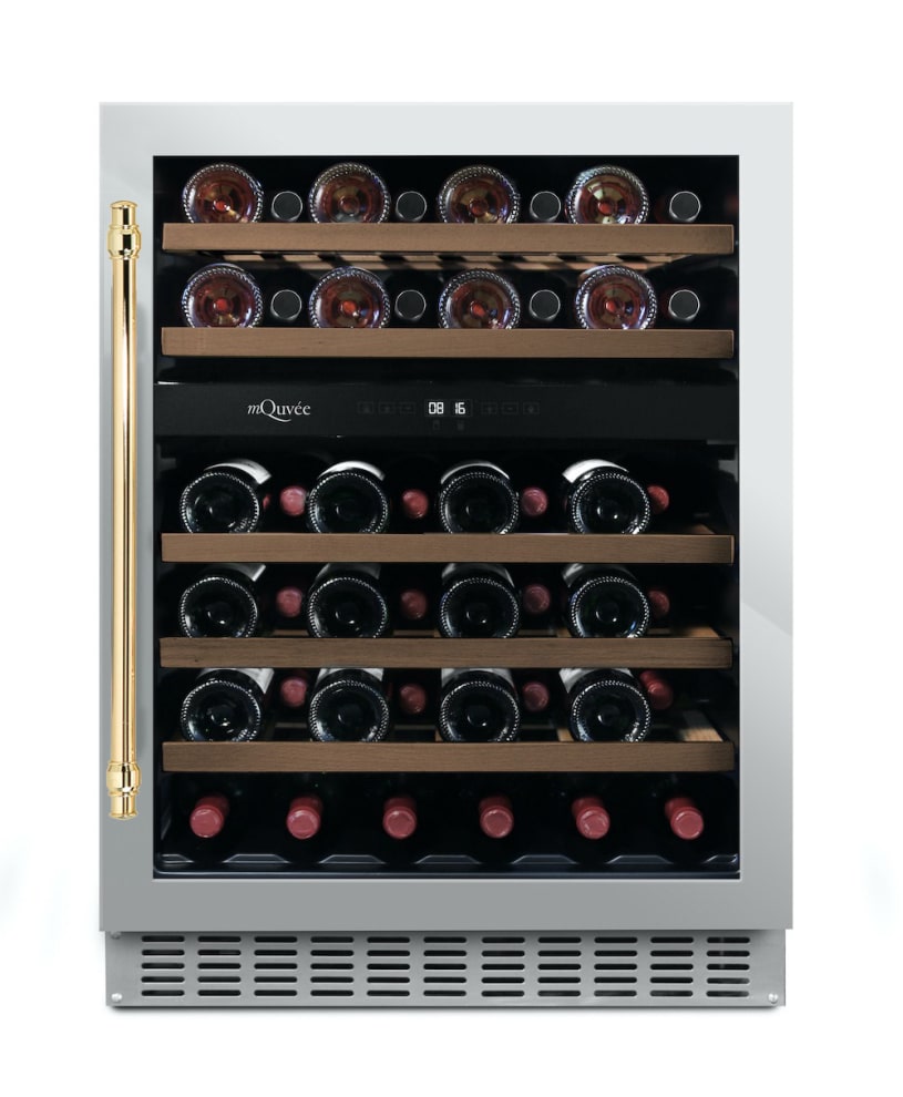 Einbau-Weinkühlschrank - WineCave 60D Stainless Messinggriff